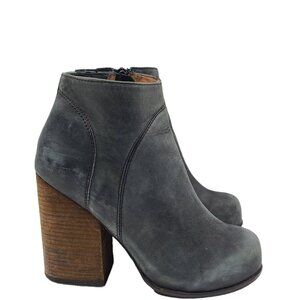 Jeffery Campbell Women's Gray Hanger Suede Block Heel Ankle Bootie Size 6M